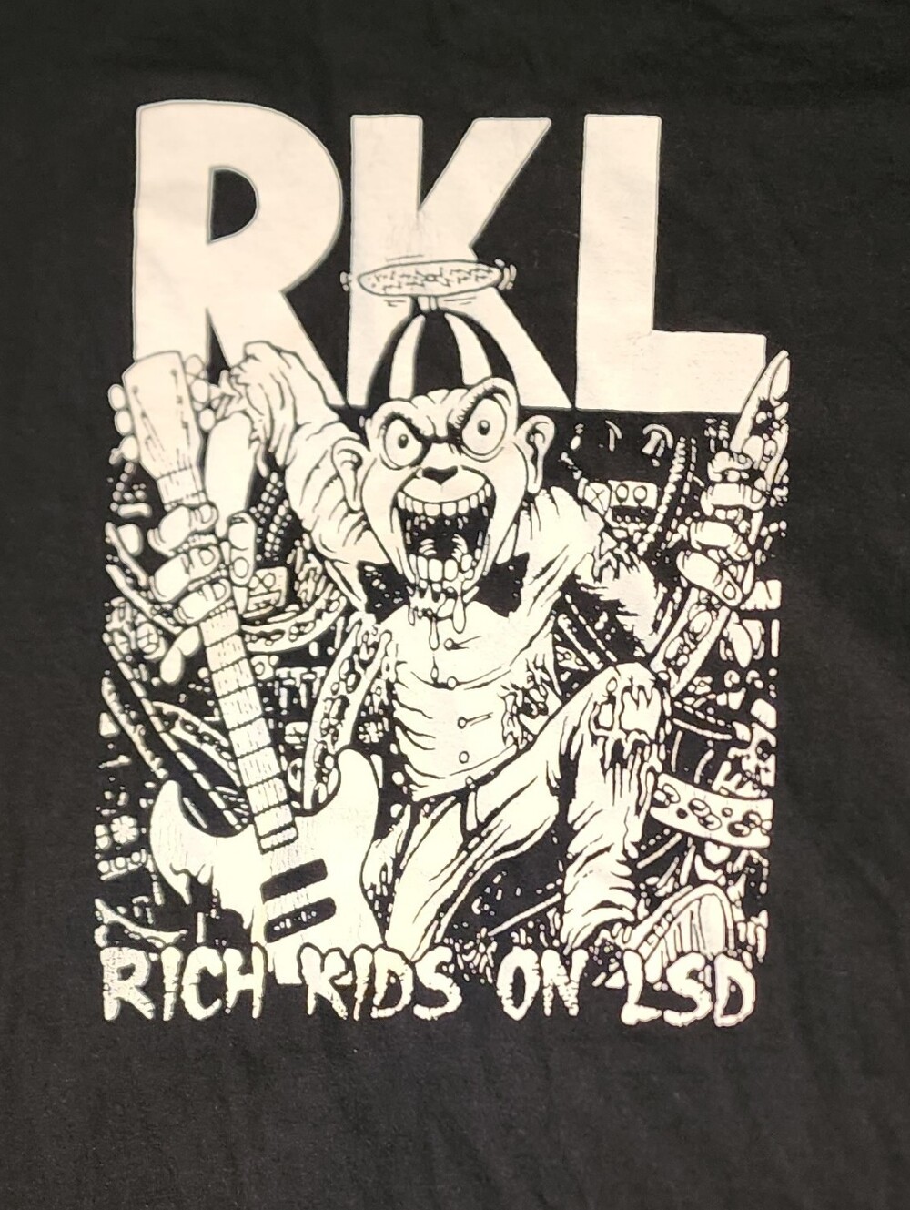 Port and Company Black Tee with White RKL Monster Graphic